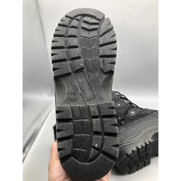 Womens Mid Calf Mountain Walking Tactical Waterproof Boots Black US-10 EU-41 - Picture 7 of 16